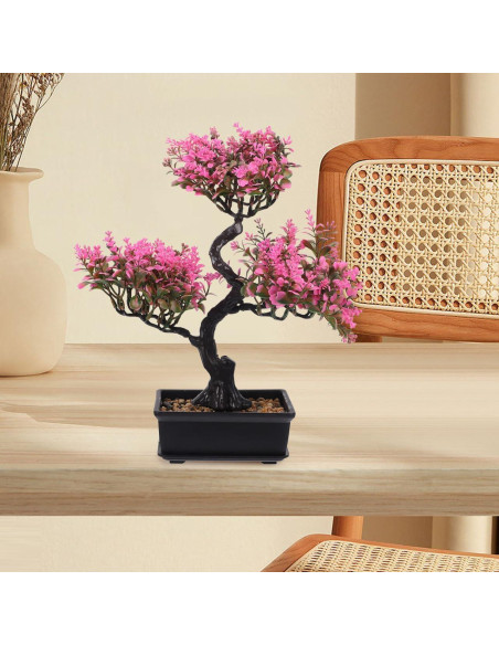 Planta Artificial Bonsai Zerodeko Rosa 36x32 cm Decoración Planta Artificial Bonsai Zerodeko Rosa 36x32 cm Decoración