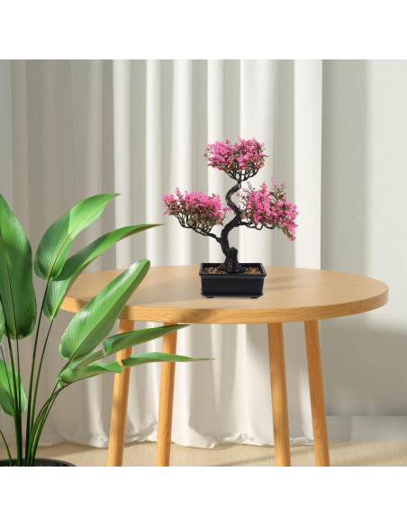 Planta Artificial Bonsai Zerodeko Rosa 36x32 cm Decoración Planta Artificial Bonsai Zerodeko Rosa 36x32 cm Decoración