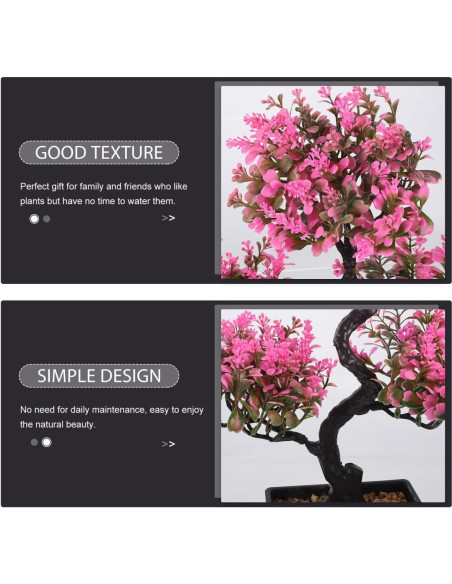 Planta Artificial Bonsai Zerodeko Rosa 36x32 cm Decoración Planta Artificial Bonsai Zerodeko Rosa 36x32 cm Decoración