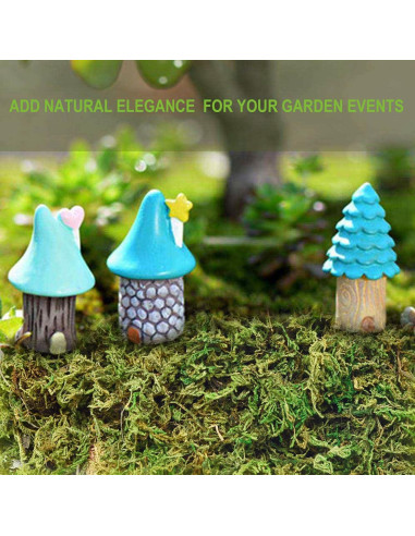 Musgo Artificial ZYAPA 283g Verde para Decoración de Jardín