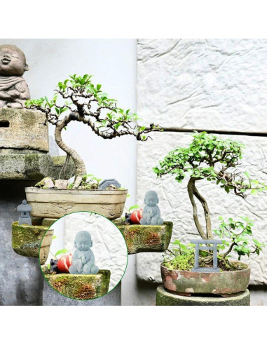 Set de 7 Accesorios de Jardín Zen SUPERFINDINGS - Miniaturas de Piedra