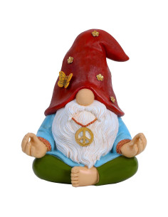 Gnomo de Jardín Mood Lab - Estatua Zen Hippie 24.1 cm