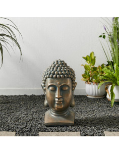 Estatua de Cabeza de Buda Glitzhome de MGO 40.64 cm para Jardín 2