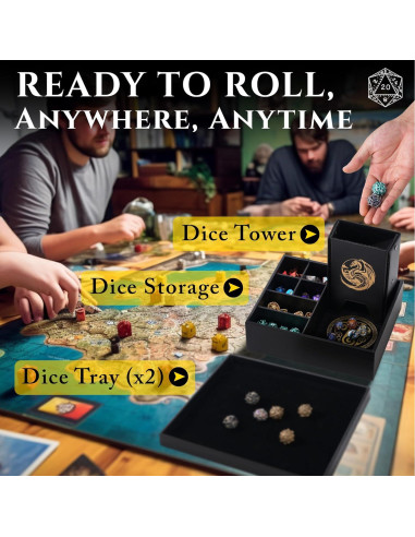 Bandeja y Torre de Dados Soar Forge Dragón Dorado 1,36 kg