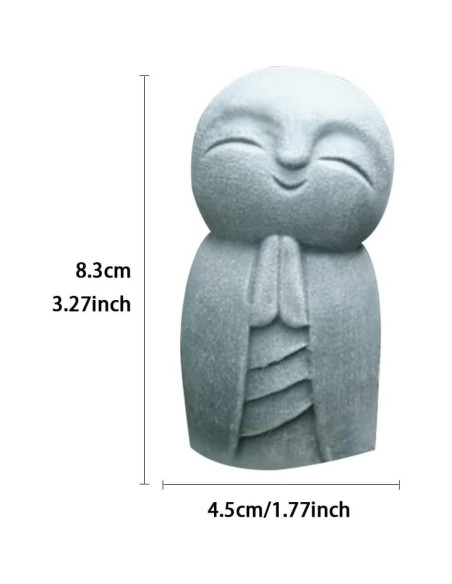 Estatuilla Jizo Monje Japonés Feliz EKDJKK 8x6x1.6cm Resina Estatuilla Jizo Monje Japonés Feliz EKDJKK 8x6x1.6cm Resina
