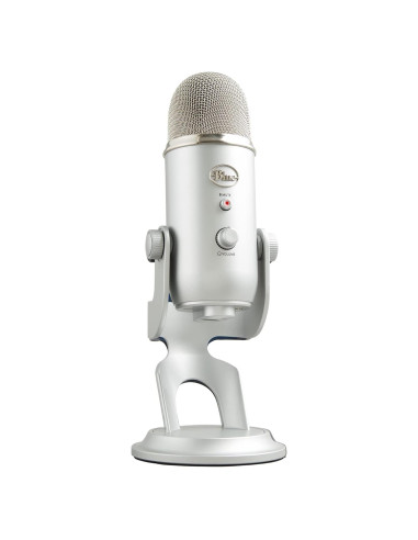 Micrófono USB Logitech Blue Yeti Plata 4 Patrones Polares