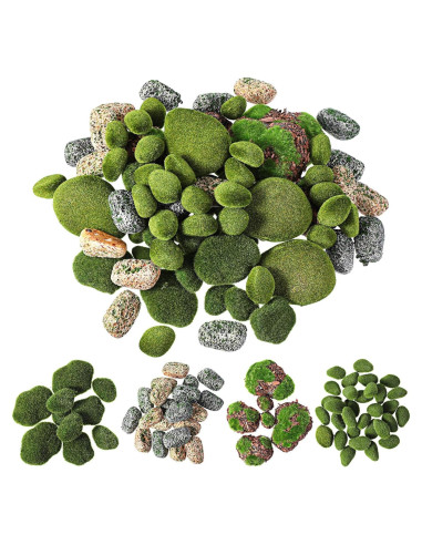 Bolas de Musgo Verde Artificial Tigeen - 100 Pcs Decorativas