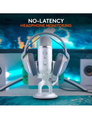 Micrófono USB Logitech Blue Yeti Plata 4 Patrones Polares