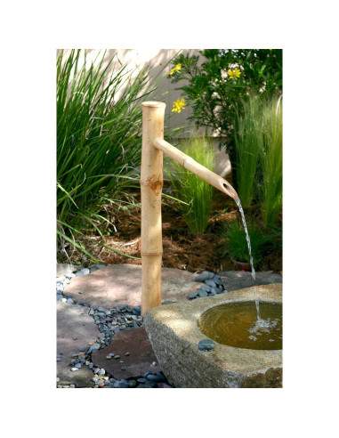Fuente de Agua Exterior Acentos de Bambú 91.44 cm con Bomba