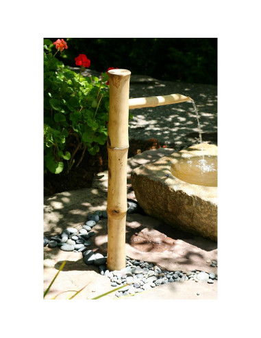 Fuente de Agua Exterior Acentos de Bambú 91.44 cm con Bomba