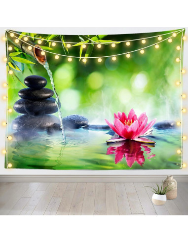 Tapiz de Jardín Zen Loccor 149.86cm x 99.06cm Poliester Verde