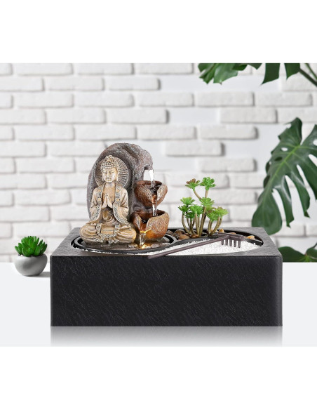 Fuente de Agua Interior WICHEMI con Luz LED 29x21x22.5cm Fuente de Agua Interior WICHEMI con Luz LED 29x21x22.5cm
