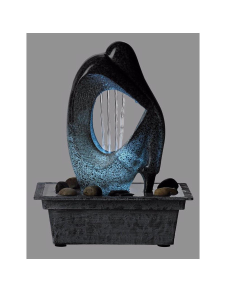 Fuente de Mesa LED John Timberland 25.4 cm Piedra Falsa Fuente de Mesa LED John Timberland 25.4 cm Piedra Falsa