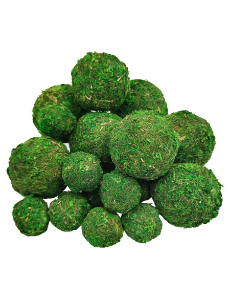 Juego de 16 Bolas de Musgo Verde HOPELJ - 8 cm y 4 cm Juego de 16 Bolas de Musgo Verde HOPELJ - 8 cm y 4 cm