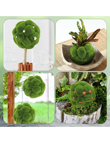 Bolas de Musgo Artificial LCJAOF - 10 cm Verde para Jardín Bolas de Musgo Artificial LCJAOF - 10 cm Verde para Jardín