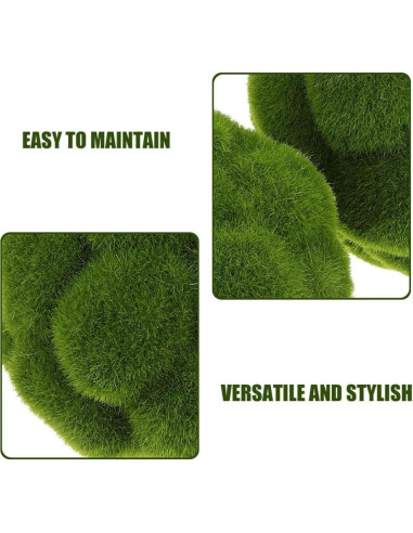 Bolas de Musgo Artificial Cabilock 3 Piezas 10-15cm Verde