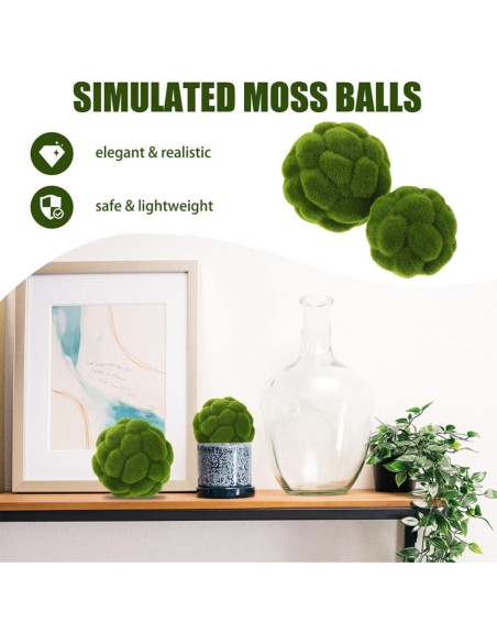 Bolas de Musgo Artificial Cabilock 3 Piezas 10-15cm Verde Bolas de Musgo Artificial Cabilock 3 Piezas 10-15cm Verde
