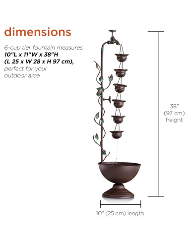 Fuente de Agua Vintage de Piso 96.5 cm Alpine MAZ254 Bronce