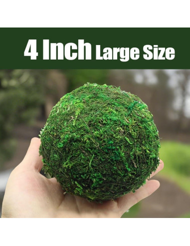 Bolas de Musgo Decorativas Qingbei Rina - Juego de 6, 10 cm