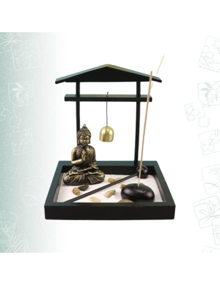 Estatua de Buda ERINGOGO Jardín Zen Miniatura 15x13cm Estatua de Buda ERINGOGO Jardín Zen Miniatura 15x13cm
