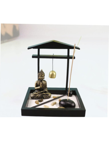 Jardín Zen Miniatura con Estatua de Buda 15x13cm Decoración