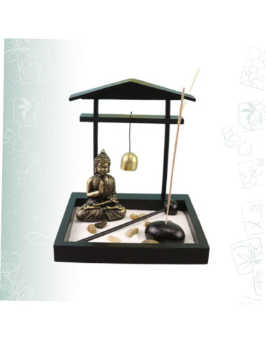 Jardín Zen Miniatura con Estatua de Buda 15x13cm Decoración