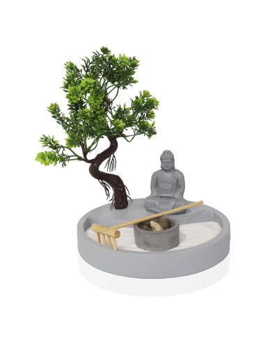 Jardín Zen de Escritorio con Estatua de Buda y Bonsái - Fundamentos Básicos