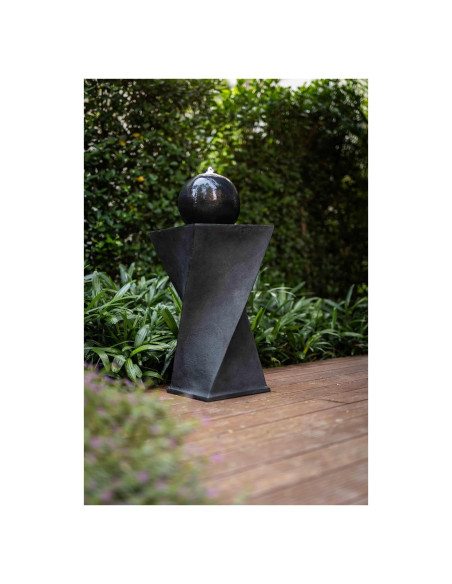 Fuente Esférica Negra Warm Garden 38x35x70 cm Resina Exterior Fuente Esférica Negra Warm Garden 38x35x70 cm Resina Exterior