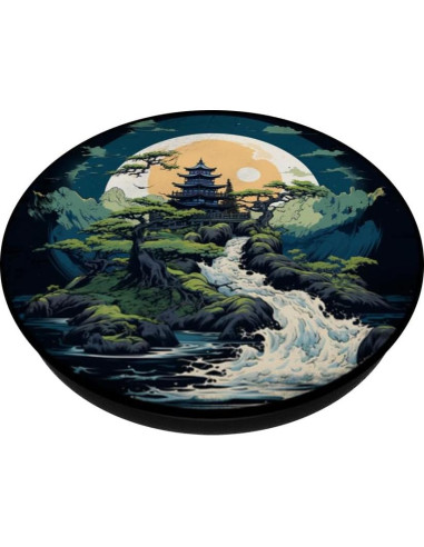 PopSockets Jardín Zen Japonés Vintage Pagoda Luna 10.9x8.6cm