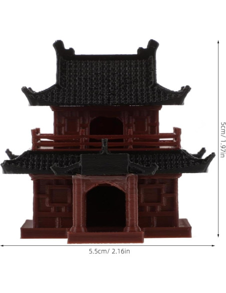 Estatua Miniatura de Pagoda VOSAREA para Jardín Zen 14x12.7cm Estatua Miniatura de Pagoda VOSAREA para Jardín Zen 14x12.7cm