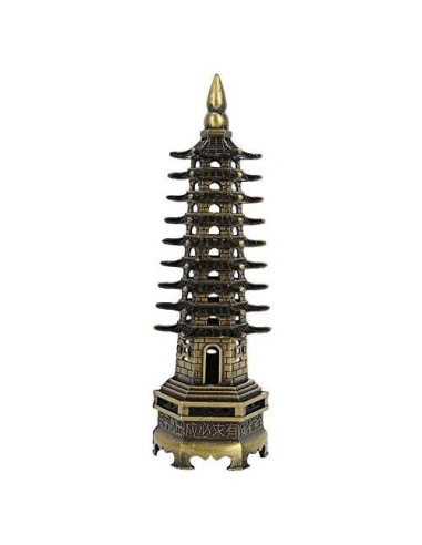 Estatua de Torre Pagoda Feng Shui Hztyyier 18cm Metal Vintage
