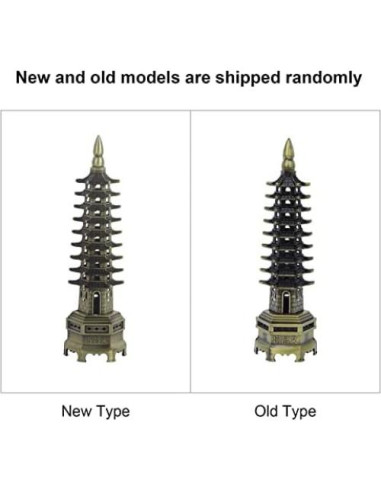 Estatua de Torre Pagoda Feng Shui Hztyyier 18cm Metal Vintage