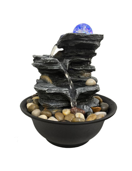 Fuente de Agua de Mesa JOINDATAT con Luces LED y Rocas Naturales Fuente de Agua de Mesa JOINDATAT con Luces LED y Rocas Naturales