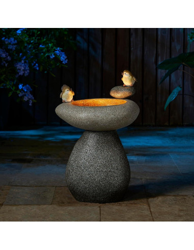 Fuente de Agua Glitzhome 52.7 cm con Luz LED y Bomba - Estilo Zen