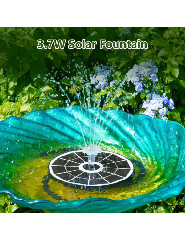 Fuente Solar para Baño de Aves AISITIN 3.7W Panel de Vidrio