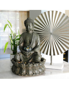 Fuente de Agua Buda Meditador Alpine GEM178 con LED 48 cm 2