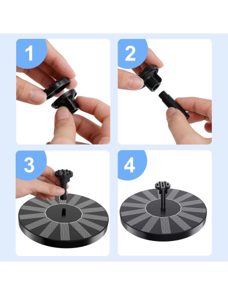 Fuente Solar para Baño de Aves SHANCHAHUA 1.5W con 6 Boquillas Fuente Solar para Baño de Aves SHANCHAHUA 1.5W con 6 Boquillas