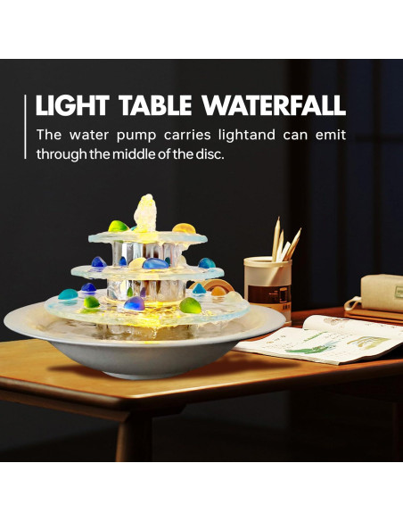 Fuente de Mesa Zen Pamopamo 3 Niveles con Luz LED Fuente de Mesa Zen Pamopamo 3 Niveles con Luz LED