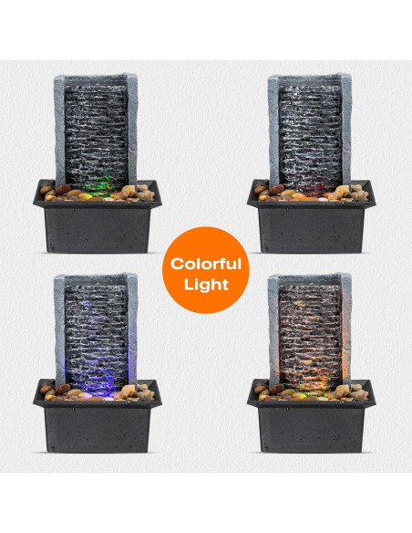 Fuente de Agua Interior AMOOTEK 16x13x22cm con LED Fuente de Agua Interior AMOOTEK 16x13x22cm con LED