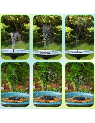 Fuente de Agua Solar AMZtime 1W-2024, 6 Boquillas, 0.20 kg