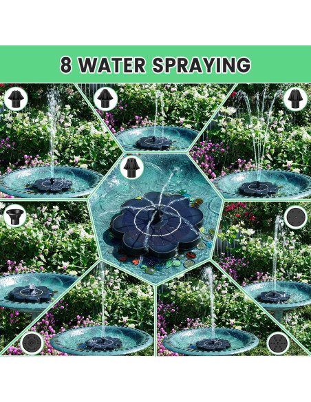 Fuente de Agua Solar SZMP Flor 3.5W para Jardín y Aves Fuente de Agua Solar SZMP Flor 3.5W para Jardín y Aves