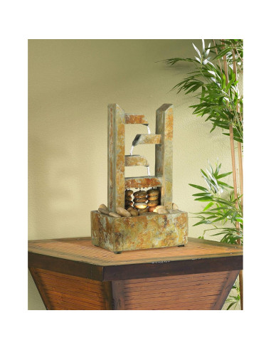 Fuente de Mesa Zen John Timberland 43.8 cm Pizarra Iluminada