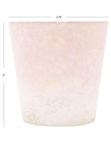 Portavelas de Vidrio Escarchado Ombre Rosa Koyal Wholesale - Set de 12