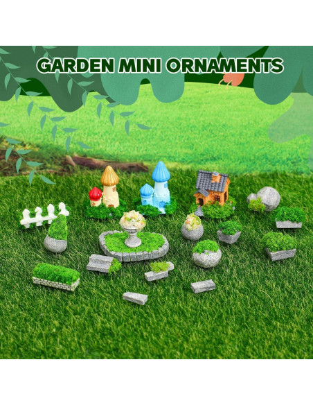 Juego de Adornos de Jardín en Miniatura Toddmomy - Resina Multicolor Juego de Adornos de Jardín en Miniatura Toddmomy - Resina Multicolor