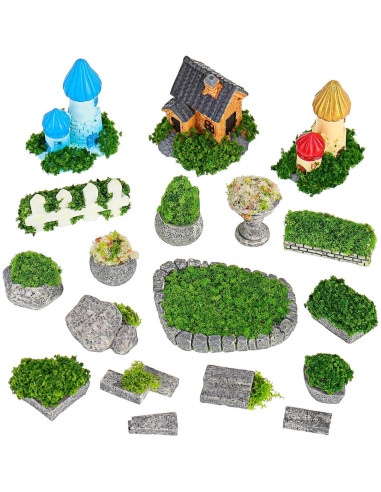 Juego de Adornos de Jardín en Miniatura Toddmomy - Resina Multicolor