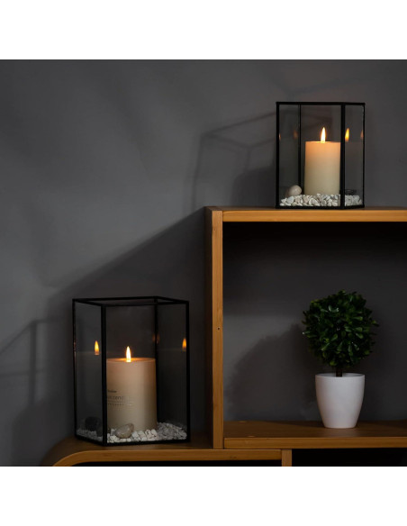 Soporte para Velas Huracán yshengood Set 2 Piezas Vidrio Soporte para Velas Huracán yshengood Set 2 Piezas Vidrio