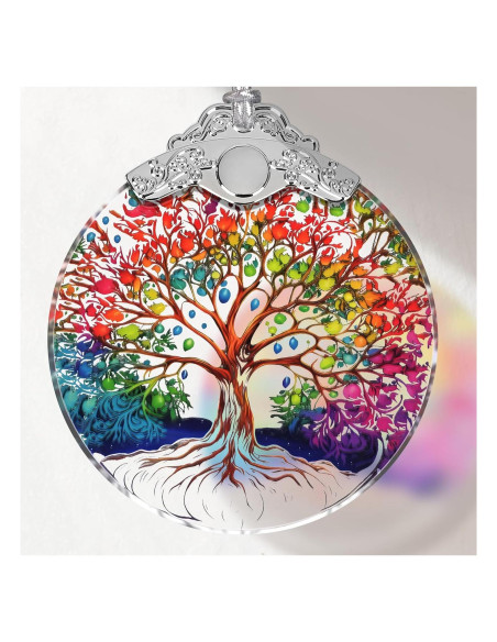 Adorno de Vidrio Templado Touber Árbol de la Vida 7.62x8.89cm Adorno de Vidrio Templado Touber Árbol de la Vida 7.62x8.89cm