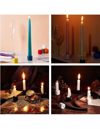 Soporte de Vela de Cerámica XZJMY Multicolor 10 Pcs 3 cm