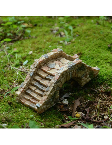 Mini Puente de Jardín de Resina MonLiya 9.5cm Decoración Acuario