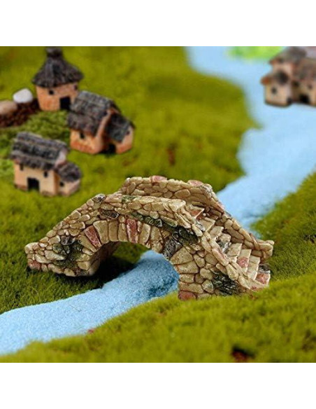 Mini Puente de Jardín de Resina MonLiya 9.5cm Decoración Acuario Mini Puente de Jardín de Resina MonLiya 9.5cm Decoración Acuario